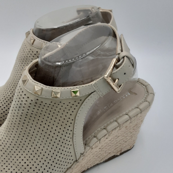 Marc Fisher Senton Leather Espadrille Wedge Sandal. - Picture 5 of 14